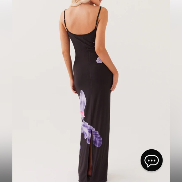 Peppermayo Bad News Mesh Maxi Dress - Black Tulip - Picture 4 of 5